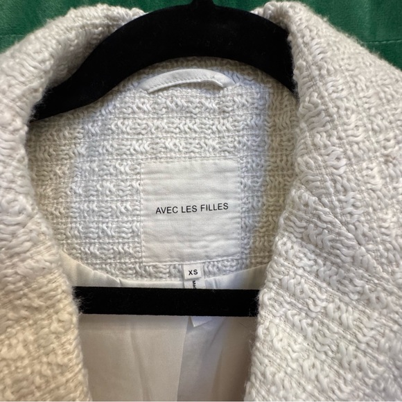 Avec Les Filles White Tweed Double Breasted Cropped Jacket XS - Picture 2 of 6